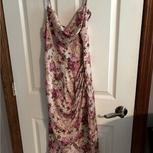 Women’s floral dress with slit